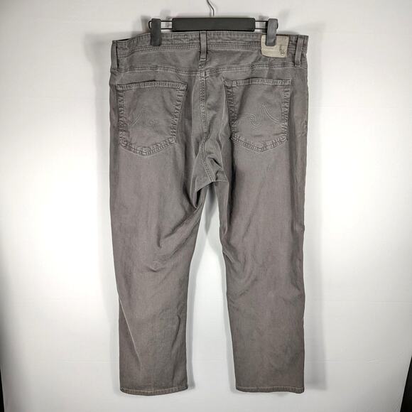 AG Adriano Goldschmied Everett Jeans 38x32 Men Gray Slim Straight Stretch Denim - Picture 2 of 6